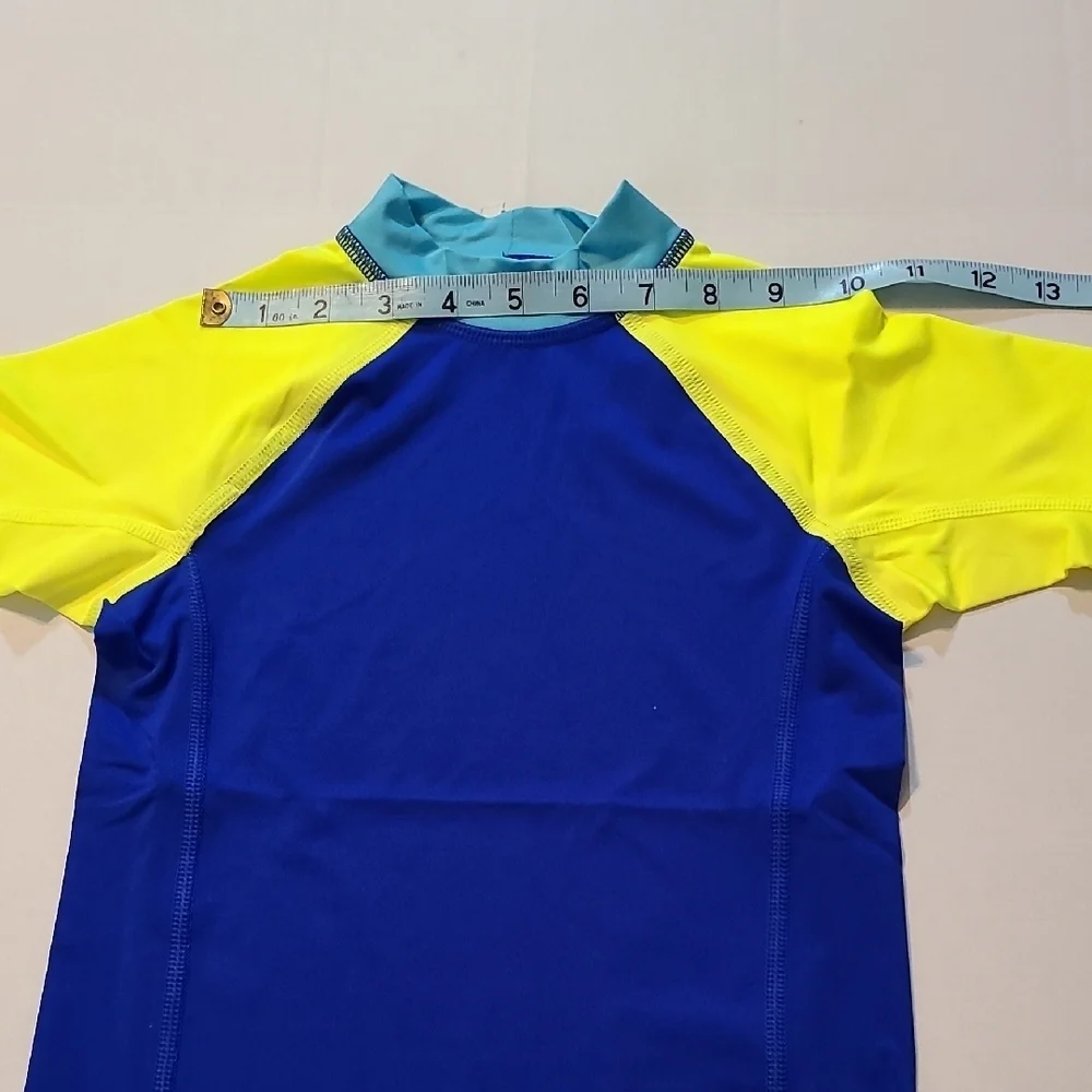 Lands' End Blue & Yellow Kids Rash Guard (Swim Shirt) Size XXS (2-3) NWOT
